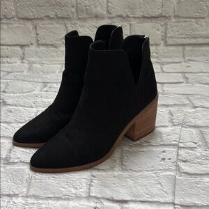 BP black suede ankle bootie